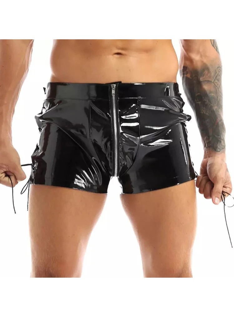 

Мужские Блестящие Бриджи S-5XL Wet Look PVC, бриджи для косплея, шорты, бермуды
