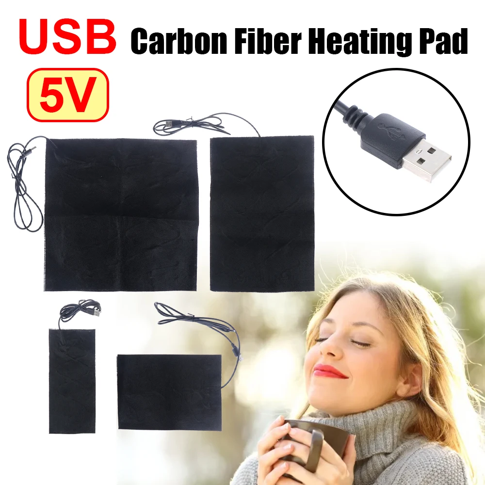 Description Picture 4 of item5V Carbon Fiber Heating Pad USB Warm Paste Pads Fast-Heating Film Heating Warmer Pad Electric Winter Infrared Fever Heat Mat