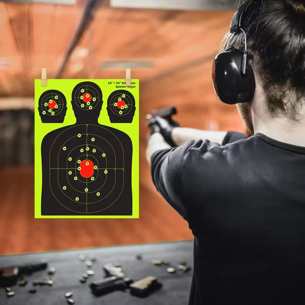 10pcs 18*24inch Splatter Target Silhouette Paper Shooting Target for Range Practice Bright Fluorescent Shooting