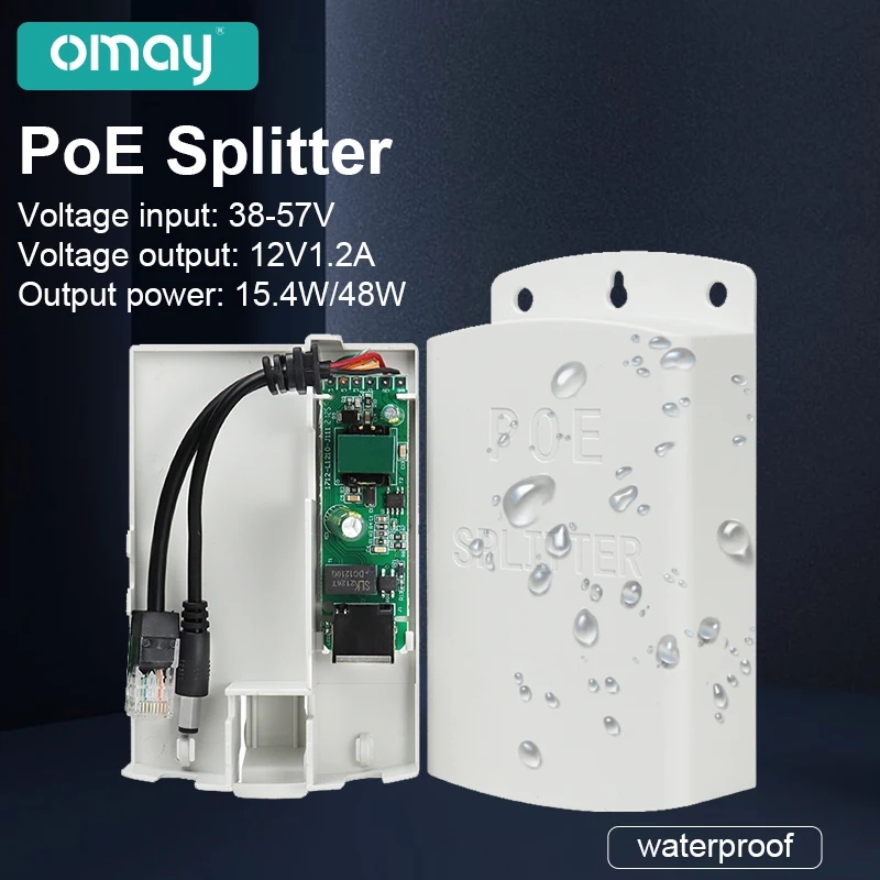 POE DC 48V To 12V 2A PoE Waterproof Splitter Anti-Interference 15W 48W POE Adapter Cable Power Supply Module IP65 Outdoor Use