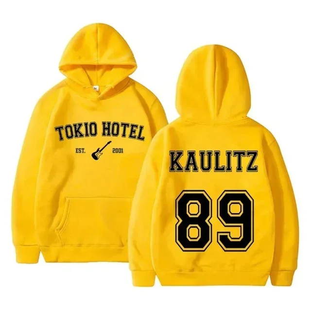 가을/겨울 록 밴드 Tokio Hotel 후드 Kaulitz 프린트 남성 및 여성 후드 힙합 스웨터 하라주쿠 따뜻한 후드