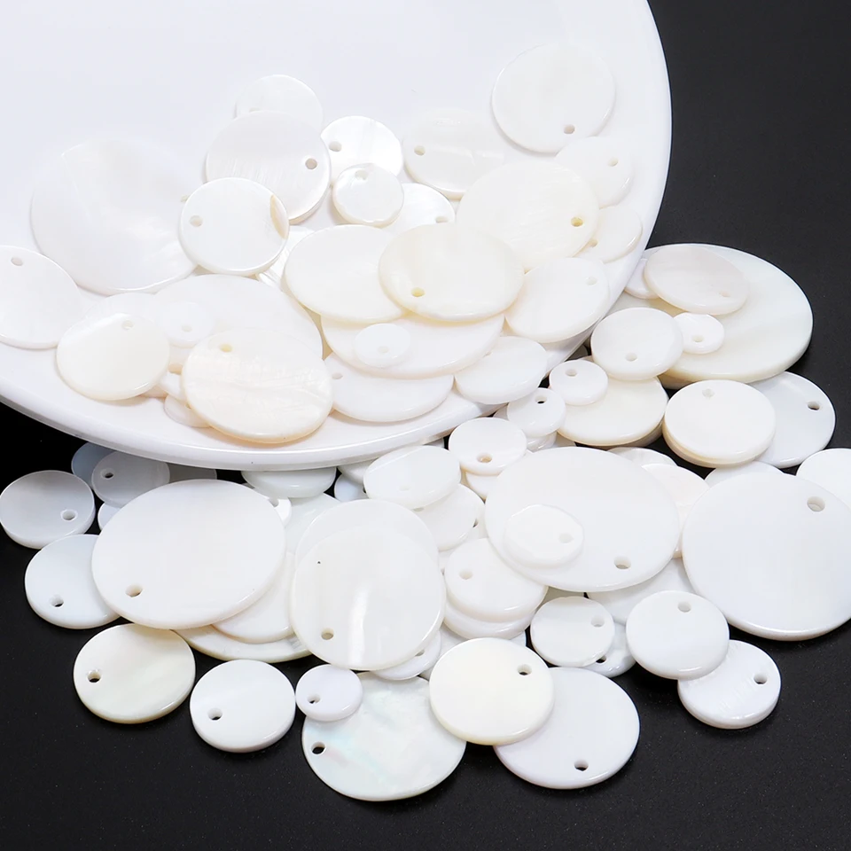 Gusci Naturali Piatto Rotondo con Foro, Dischi Conchiglie