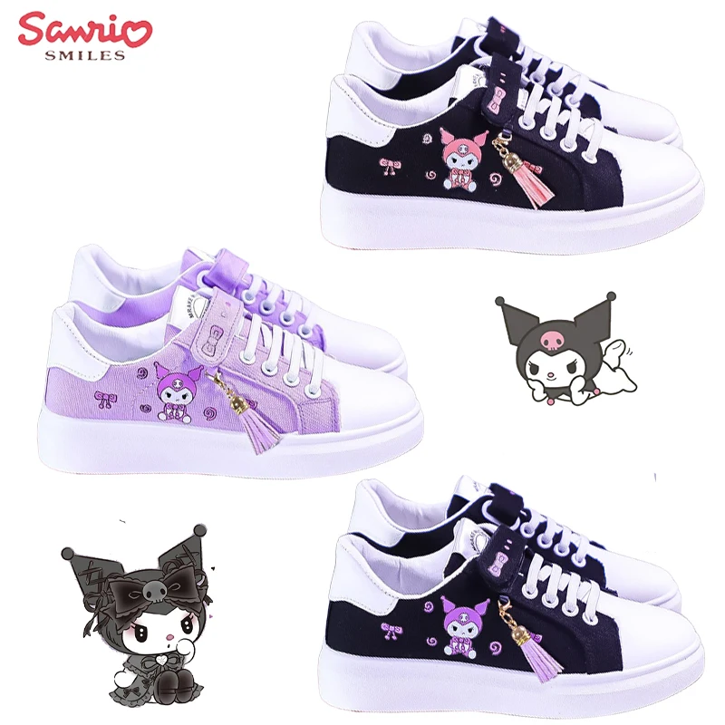 

Sanrio Children's Fashionable Canvas Shoes Kawaii Kuromi New Low Top Board Shoes Anti Slip Solid Bottom Casual Versatile Shoes