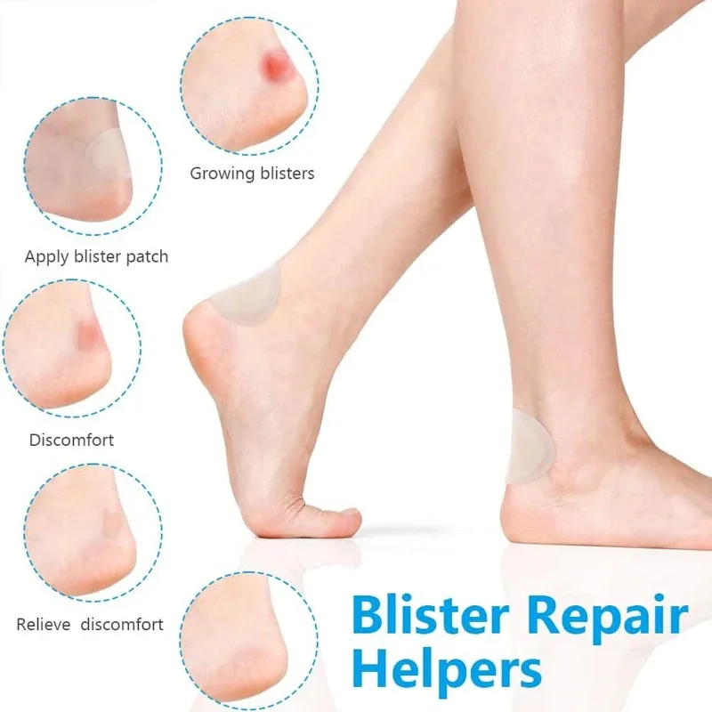 Gel sarokvédő lábfoltok semleges háttéren bemutatva