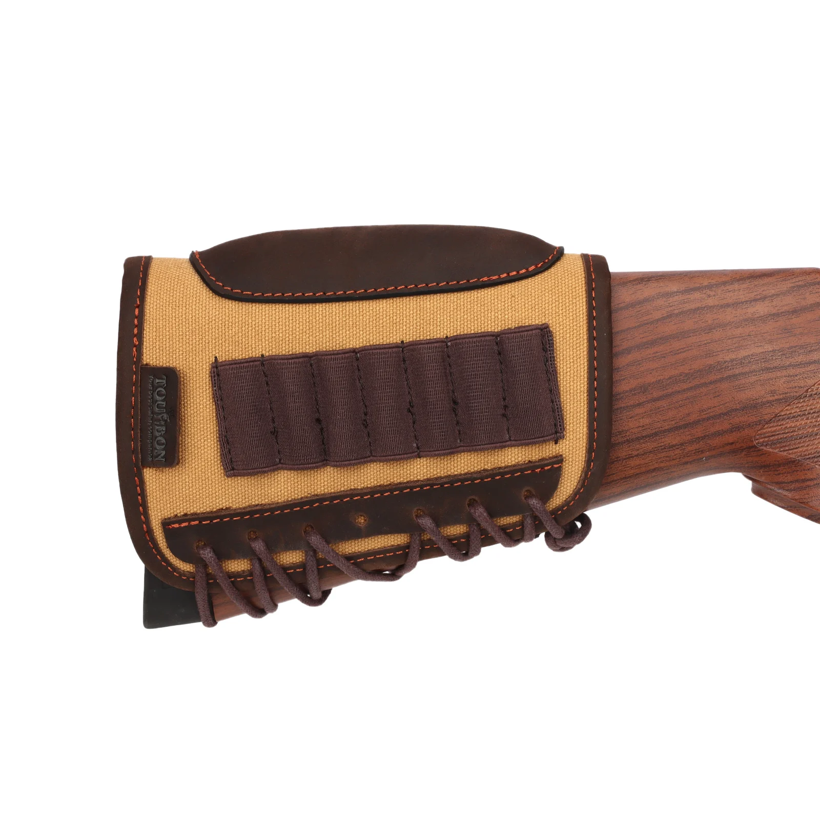 

Tourbon Canvas&Leather Rifle Gun Buttstock Cheek Riser Rest Ammo Cartridges Bullet Holder for Shooting Hunting Accessories