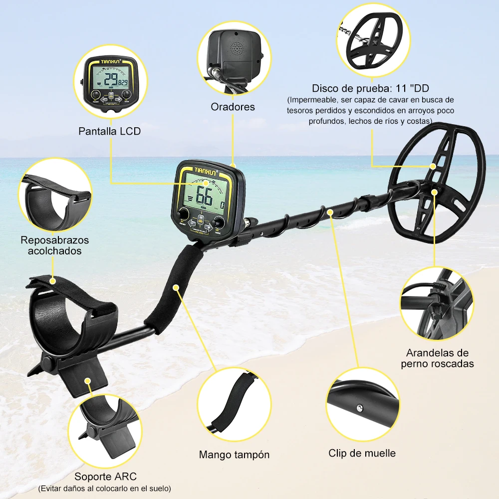 Metal Detector TX 850 Gold Metal Detector High Performance Underground Metal Detector Finder Treasure Hunter Gold