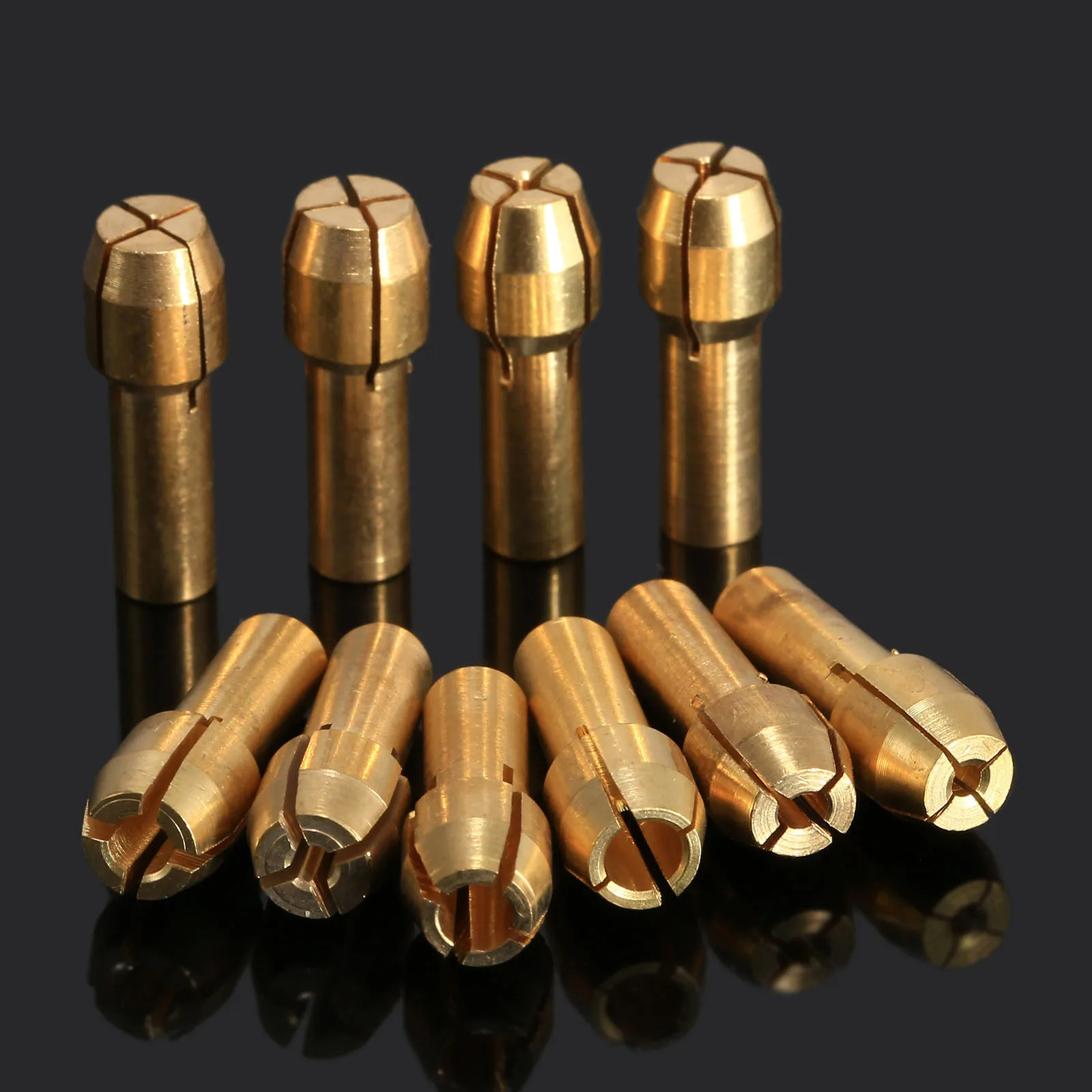 

10 шт. 0,5 мм-3,2 мм латунная Цанга мини-сверлильный патрон 4,3 мм хвостовик сверлильные патроны сверла для вращающегося инструмента Dremel Аксессуары для электроинструмента