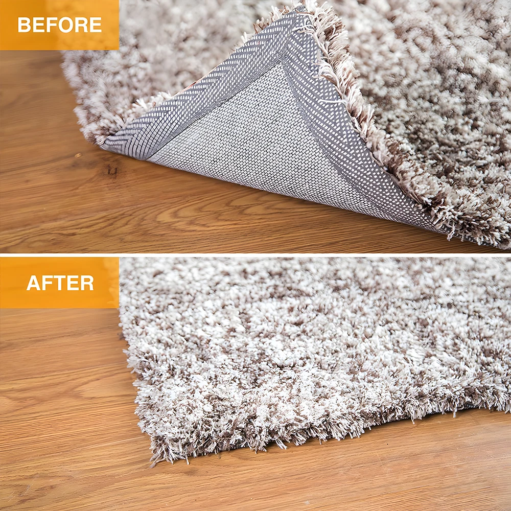 4pcs Non-Slip Carpet Tape for Rugs Reusable Washable Strong Adhesive, Easy Installation, Versatile Use, No Residue