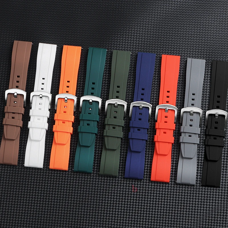 Universal Waterproof Sport Silicone Watch Band with Quick Release - Rubber Strap