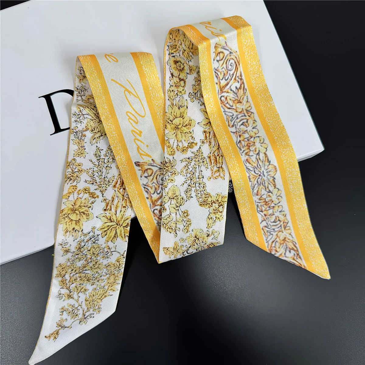 Koreanische Version von Tarot Neue Retro Pflanze Blume Frauen Dekorative Streamer Gebunden Tasche Band Kleinen Schal Großhandel Schal für Frauen – Detail 10
