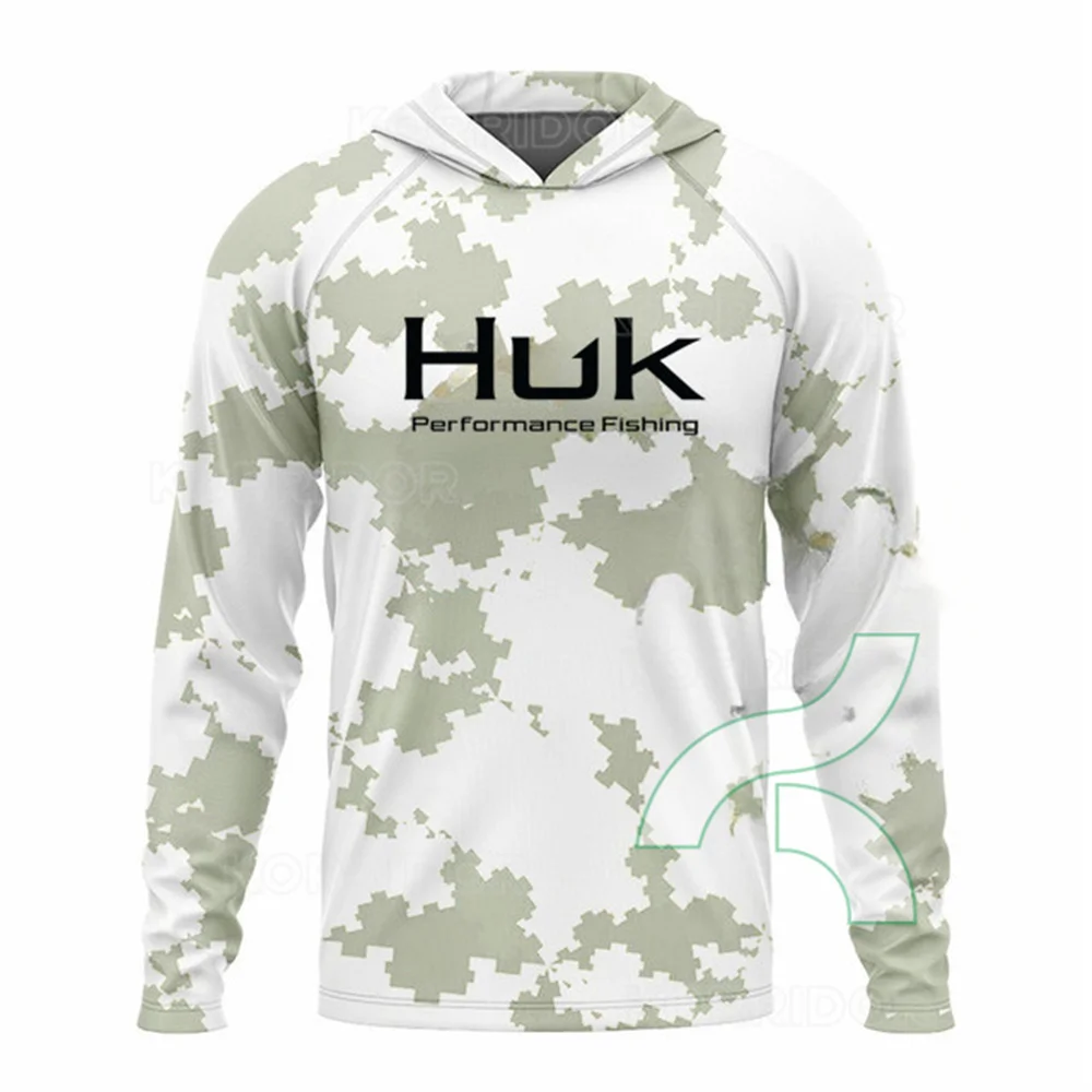 HUK Fishing Shirt Camouflage Hoodie T-shirts Outdoor Sun Protection Fishing  Clothes Men Ropa De Pesca Breathable Anti-UV Jerseys - AliExpress