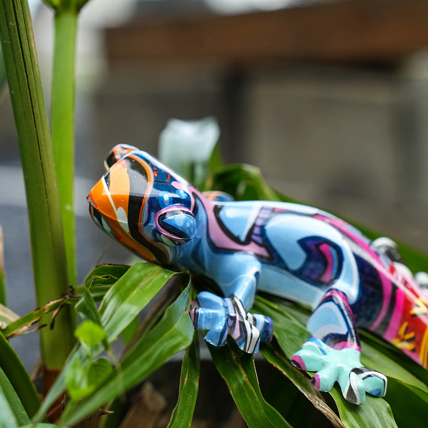 Resin Garden Statue Lizard Figurines Wall Art Decor for Home
