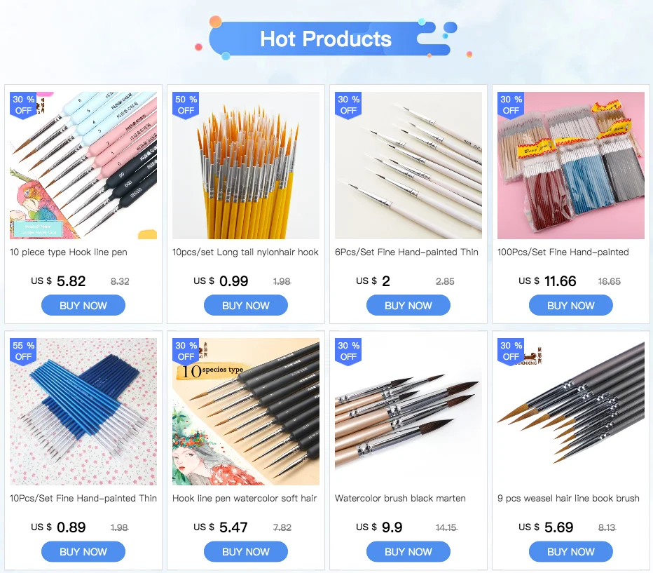 Jowoart nylon oil painting brush set