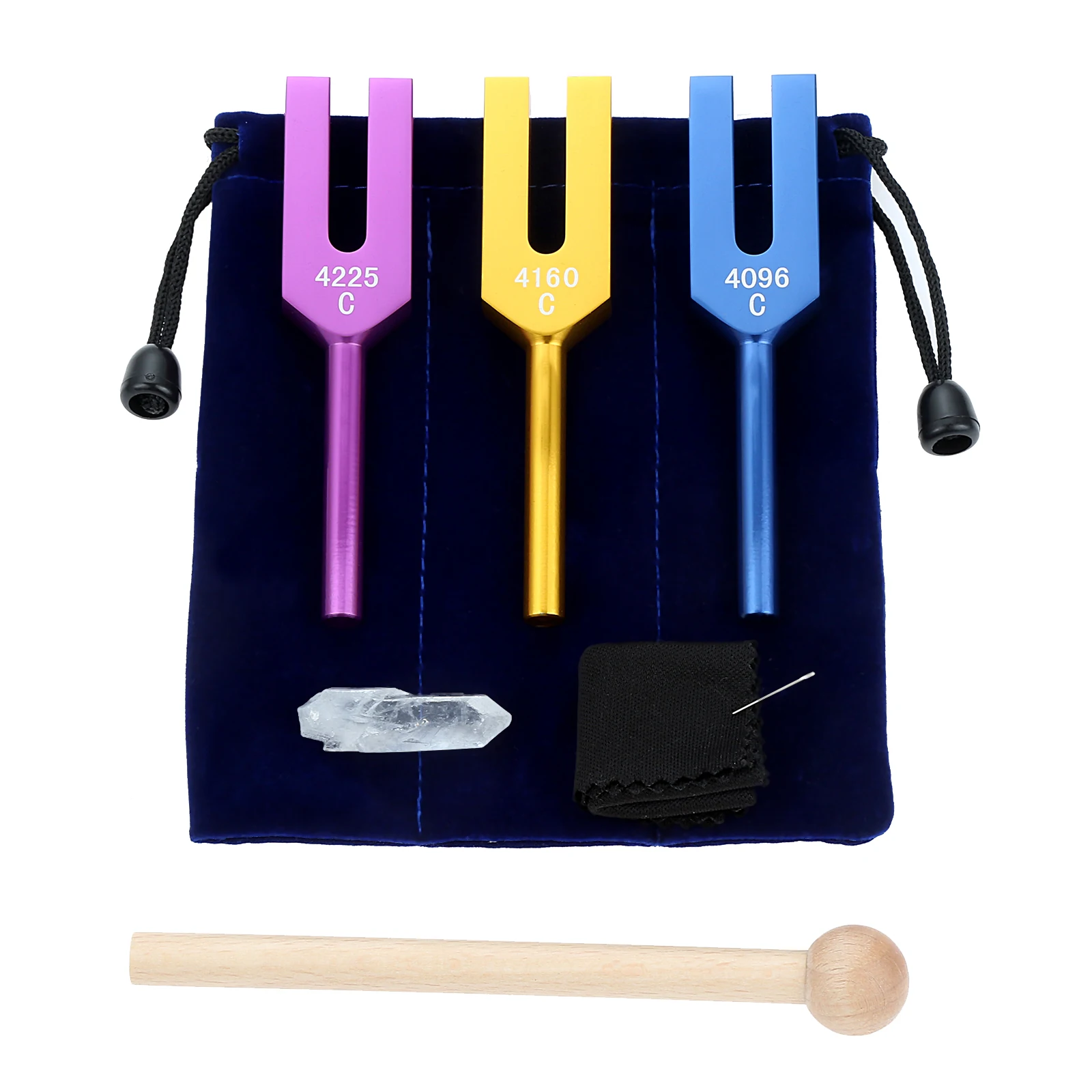 

3pcs/1set Angel Tuning Forks Hammer Bag Kit 4096 Hz, 4160 Hz, 4225 Hz Aluminum Alloy Musical Instruments Tools Sound Healing DNA