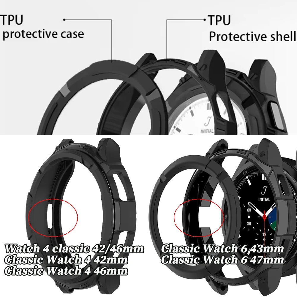 Sleek Black TPU Protective Case for Galaxy Watch - Premium Durability and Style