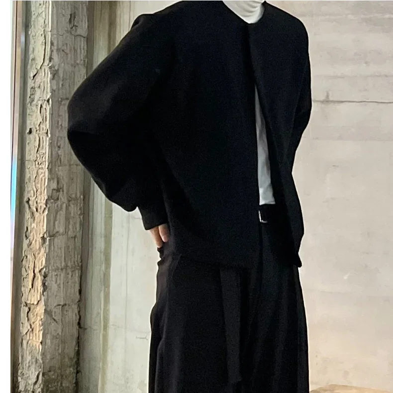 Korean style half zip hooded sweater for men in winter couple's loose trendy brand lazy style sweater casual sweater y2k clothes