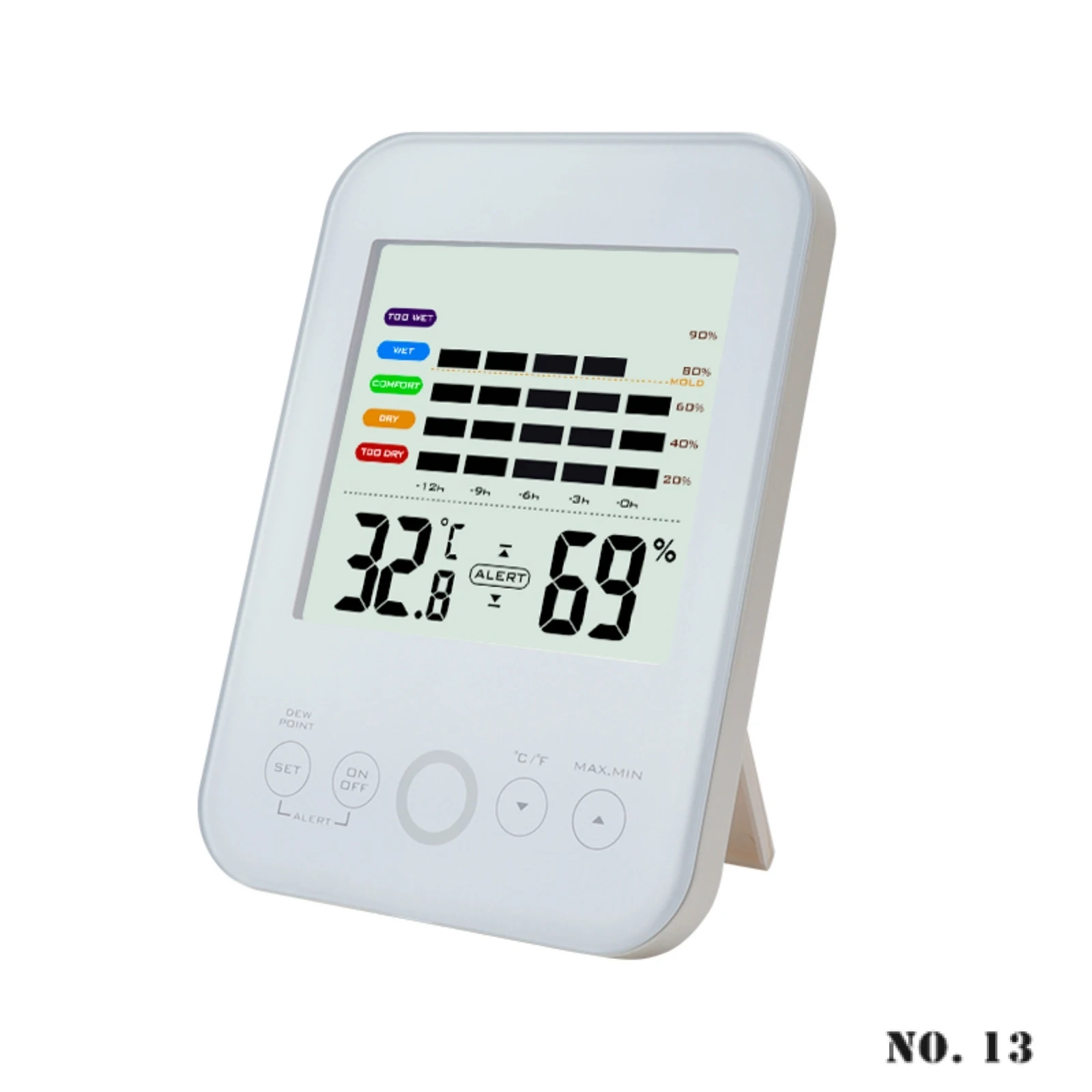 Home Indoor Digital Thermometer and Hygrometer Touch Screen Electronic
