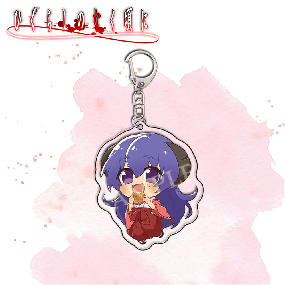Mode Anime Fans Geschenke Higurashi When They Cry Acryl Schlüsselanhänger Ryugu Rena Sonozaki Mion Shion Furude Rika Schreibtisch Dekor Serie – Detail 5