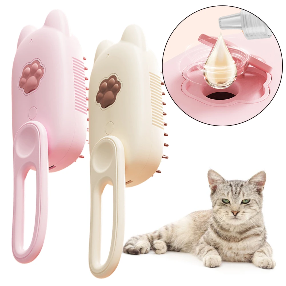 

Электрическая щетка-отпариватель для собак с распылителем, устройство для удаления шерсти домашних животных, USB зарядка, расческа для груминга животных, спутанные свободные волосы