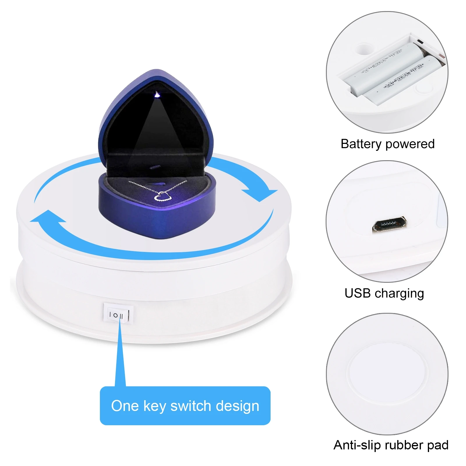 PULUZ 15cm Adjusting Speed Rotating Turntable Display Stand USB Electric 360 Degree Remote Control Photography Turntable photography turntable