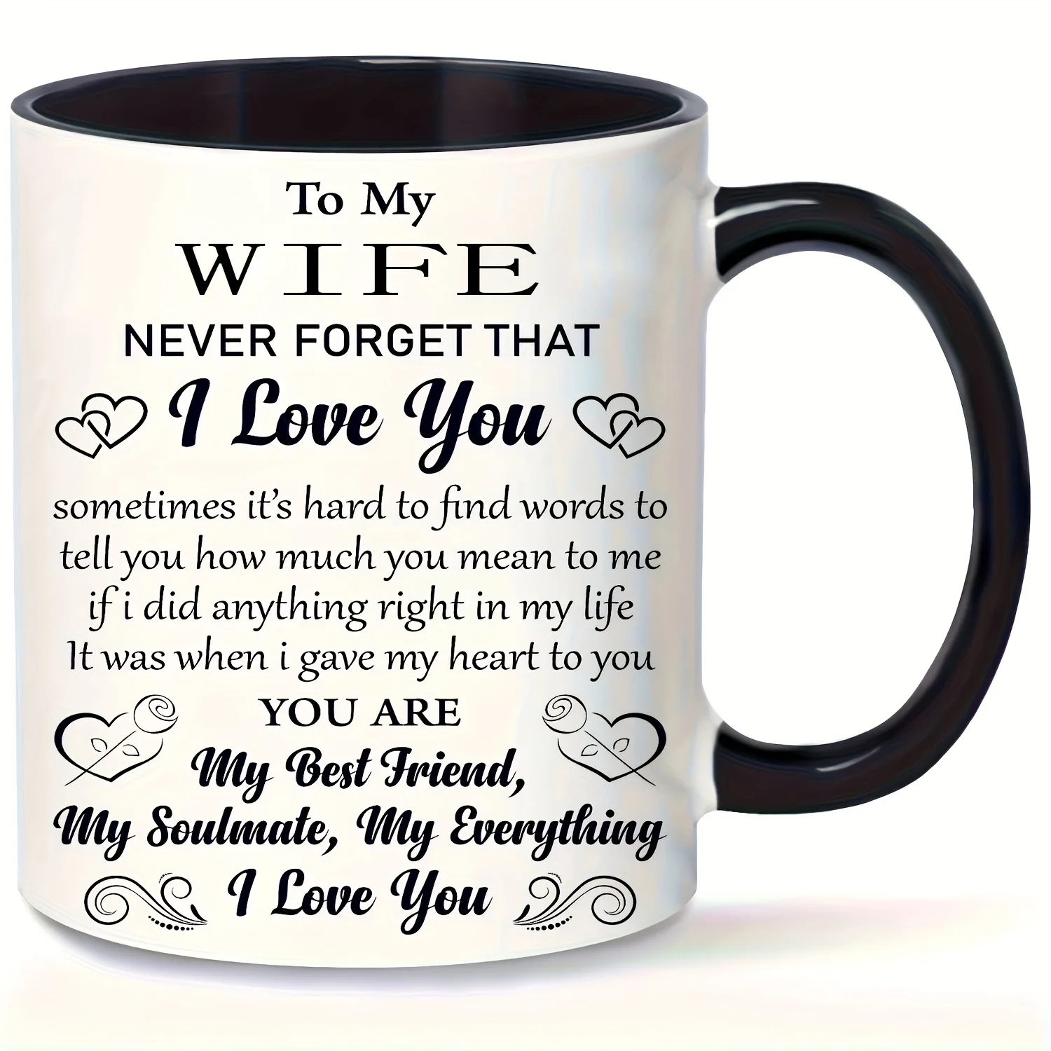 

11oz To My Wife Coffee Mug, Ceramic Coffee Cups, Summer Winter Drinkware, Birthday Gifts, Valentine's Day Gifts