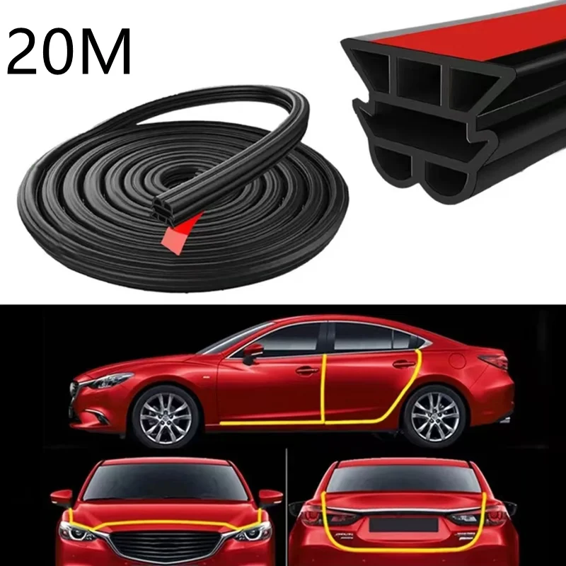 Premium 3-Layer Rubber Seal Strips for Car Doors - Soundproof & Weatherproof Insulation, Available in Multiple Lengths