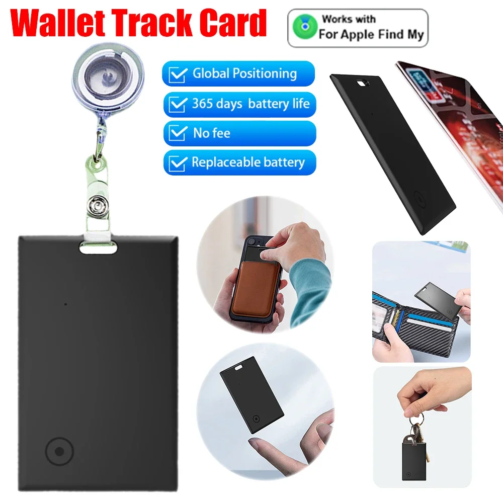 Thin GPS Item Finder Bluetooth-Compatible Work with Apple Find My GPS Locator Wallet Phone Finder for Luggage Tag Purse Passport
