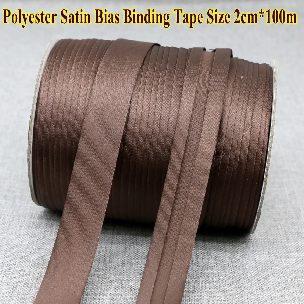 Satin Ribbon Polyester Satin Bias Binding Tape size 20mm textile cloth Chinese suit $12 for 100m DIY sewing garment item Black Satin Ribbons Ribbon Decoration Ribbon Supplies Sewing Ribbon Polyester Ribbon