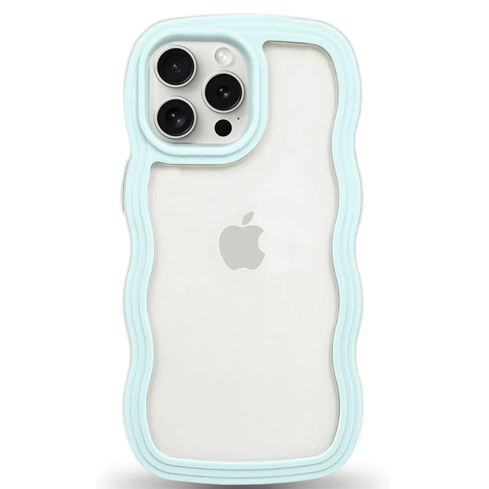 Soft Curly Wavy Shockproof Clear Phone Case Cover