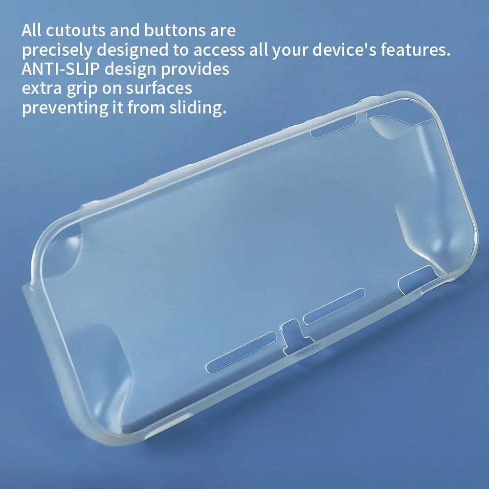 Crystal Clear TPU Skin Cover with Tempered Glass Screen Protector for Portable Gaming Console