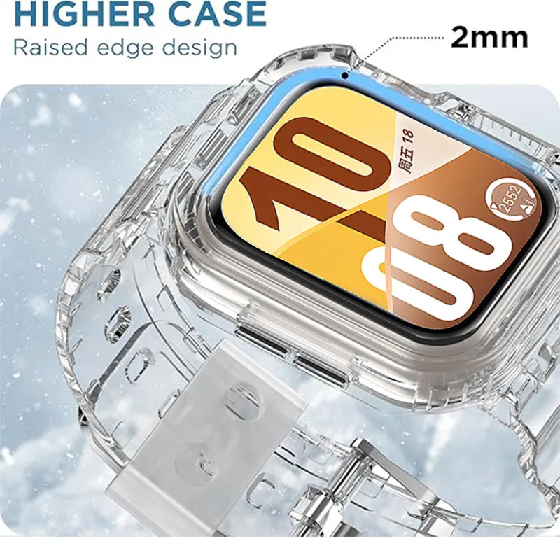 2-in-1 Transparent Silicone Band and Case Combo