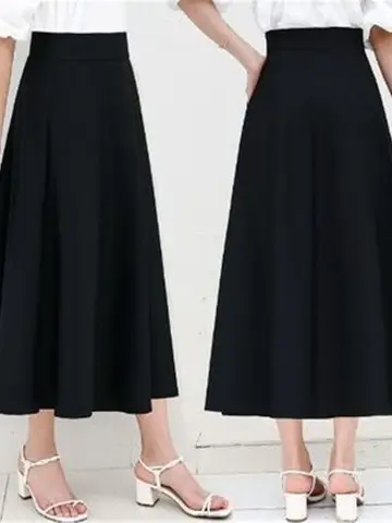 High Fashion Wine Red Medium Length Skirt Skirt High Waisted Skirts Womens A Line Pleated Skirts Casual Summer Mini Skirts