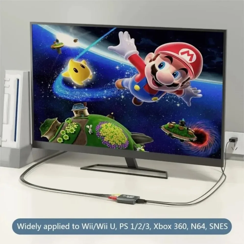 1080P AV RCA в HDMI композитный адаптер AV в HDMI аудио видео конвертер с USB кабелем для HD TV BOX VHS VCR DVD N64 Wii PS123 (art.: 3920c3bc6d2df) - 3920c3bc6d2df