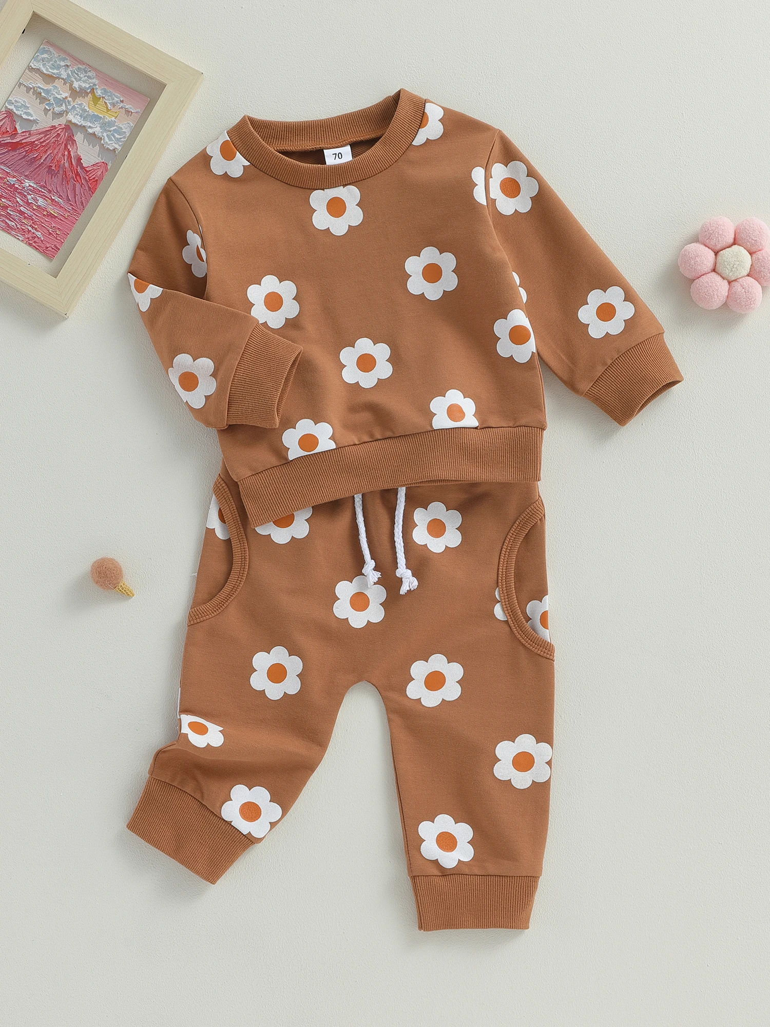 

Veurshop Baby Boys Outfit Plaid Winter Fall Toddler Boy Clothes Hooded Sweatshirt Tops Pants Sets 2Pcs