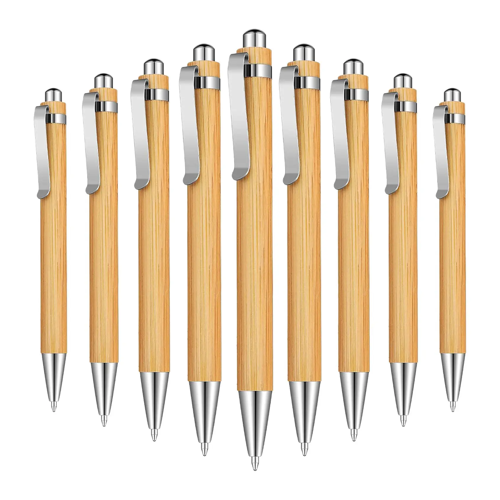 

15 Pieces Bamboo Retractable Ballpoint Pen Black Ink 1 mm Office Products Pens Bamboo Ballpoint Pen Wood Ballpoint Pens