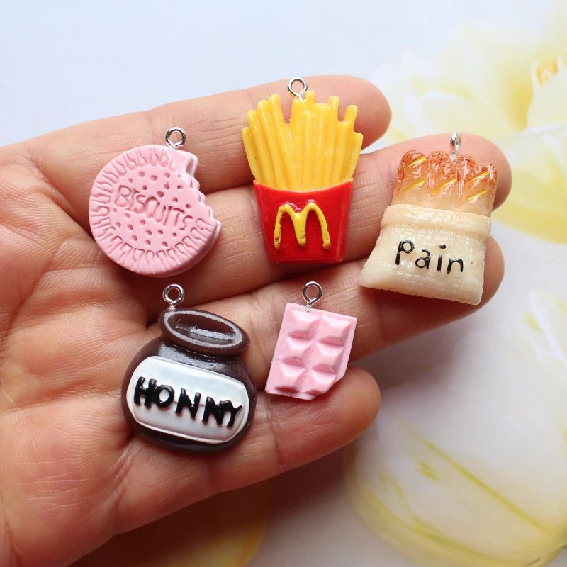 Cute Hamburger Biscuits Charms for Jewelry Making Diy Earring Bracelet Food  Pendant Accessories Findings Bulk Wholesale - AliExpress