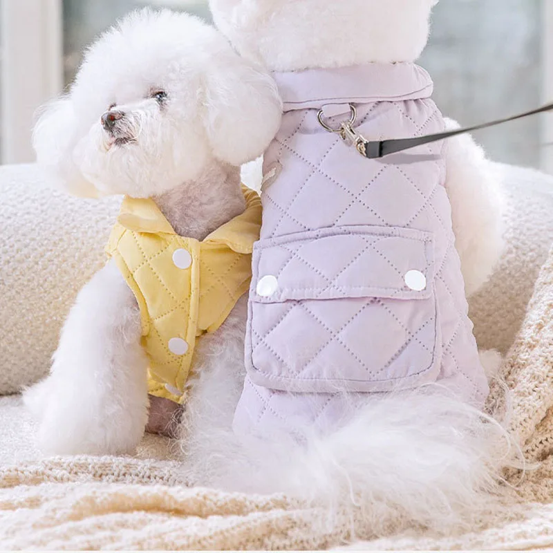 

Winter Clothes for Dogs Parka Dog Jacket Puppy Jumpsuit Keeping Warm Cotton Pocket Can Traction Vest