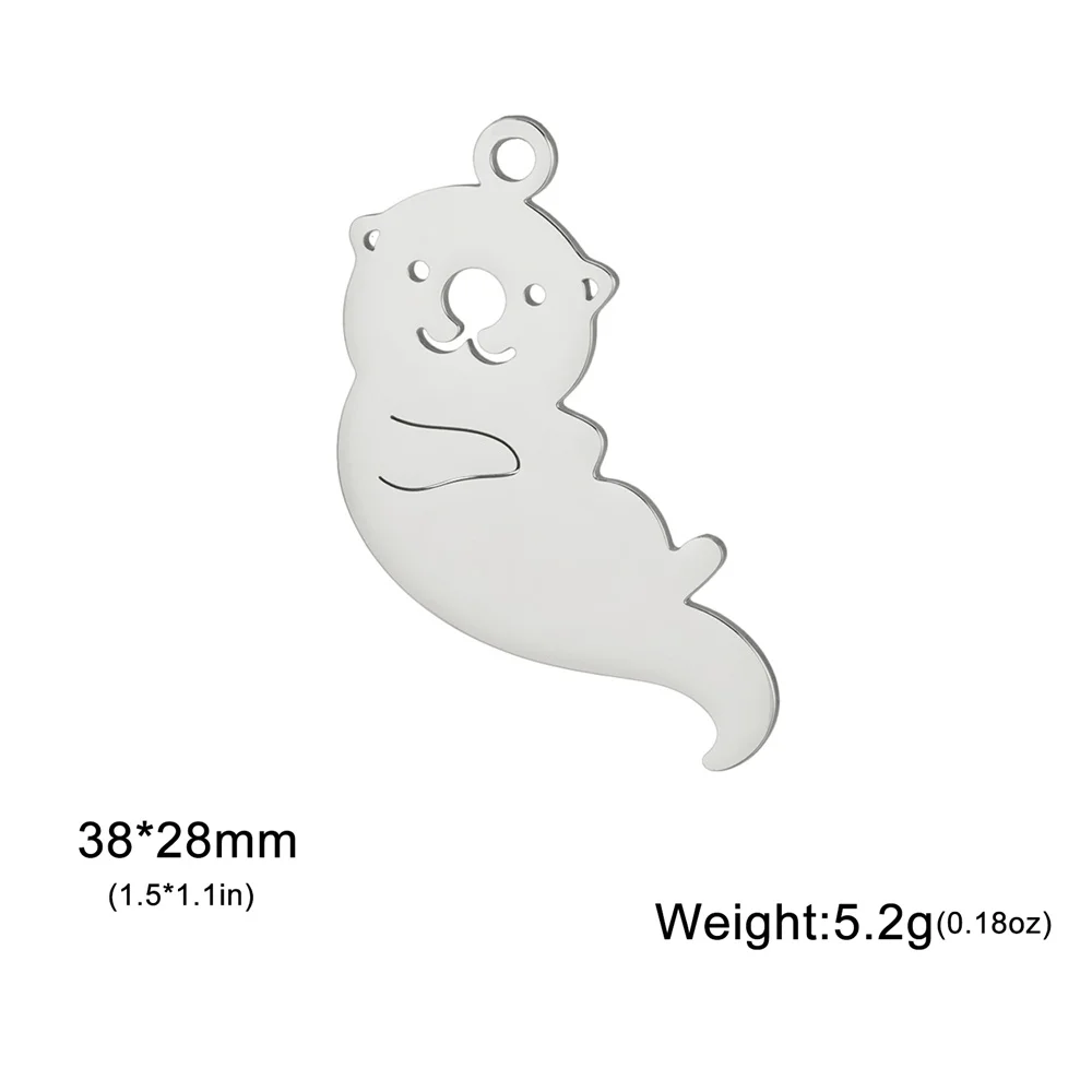 My Shape 5 pcs Seepferdchen Anhänger Edelstahl Meeres tier Siegel Charms für Halskette Schmuck machen DIY Weihnachts geschenke Kinder – Detail 15