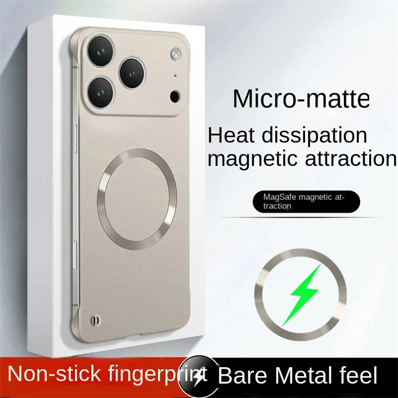 Ultra Thin Matte Frameless Phone Case with Magnetic Wireless Charging Compatibility