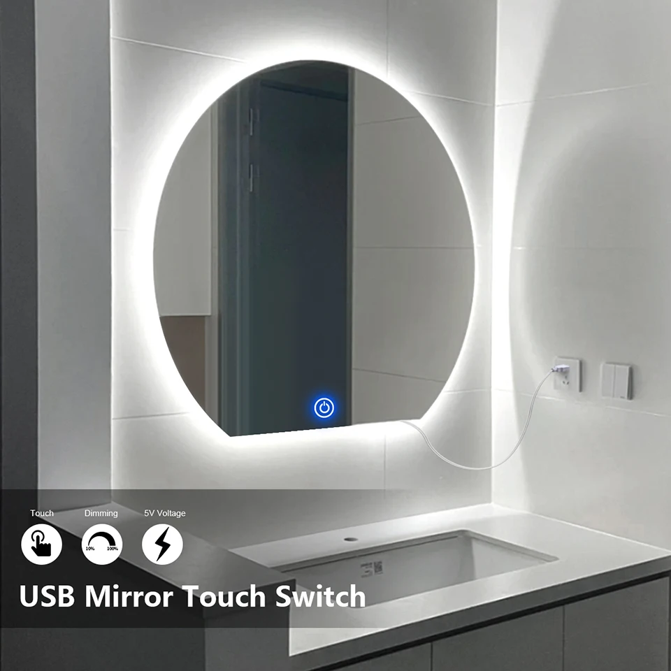 Description Picture 2 of itemUSB 5V Touch Sensor Swtich Dimmable LED Strip Light LED Vanity Makeup Mirror Light Cabinet Dressing Mirror Backlight Lighting