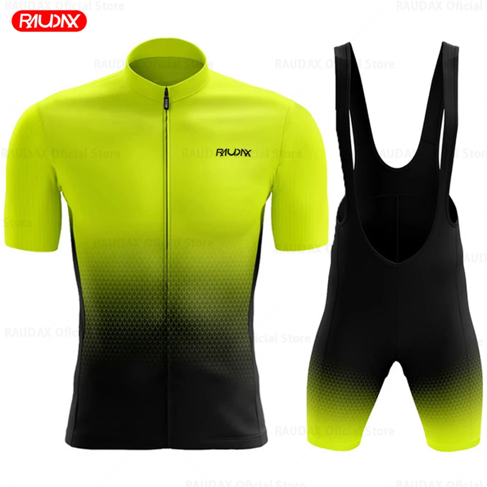 RaudaxCyclingJerseyandBibShortsSetMTBBikeClothesShortSleeve