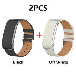 Premium Leather Strap for Fitbit Air - Adjustable Replacement Band Bracelet (2PCS - 1)