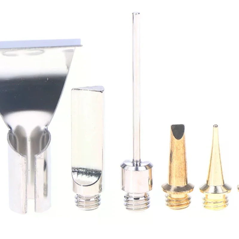 5/6Pcs Replacement Copper Tips Nozzle Kit For Hs-1115K / Mt-100 Aerated Flame Butane Gas Soldering Iron Cordless Welding Tool