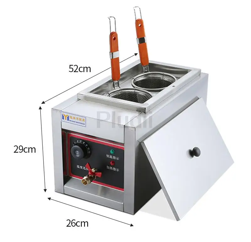 Description Picture 6 of itemCommercial Electric Pasta Cooker Table Top Noodle/Flour Food Stainless Steel Double Baskets Boiler Cooking Stove Machine 2000W