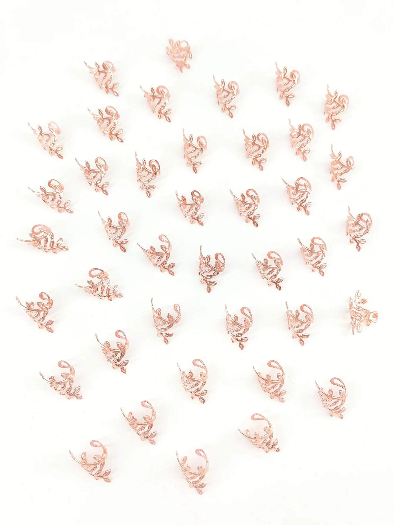40Pcs Vine Leaf Shaped Alloy Hair Braids Rings For Dreadlock Women Girls Hair Accessories Loc Hair Jewelry for Braids