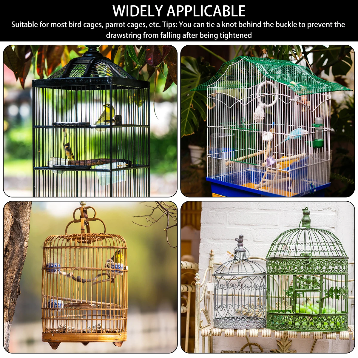 Nylon Bird Cage Cover Skirt Net for Easy Cleaning