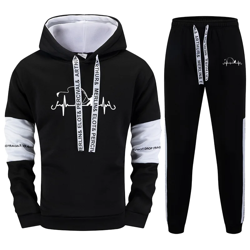 Sudaderas con capucha para hombre, pantalones para correr, ropa deportiva de alta calidad, traje para hombre, sudaderas con capucha a la moda, pantalones de chándal, moda urbana, chándal informal