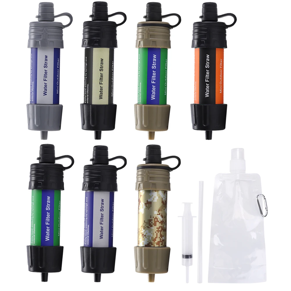 Outdoor Survival Water Filter Straw Water Filtration System Emergency
