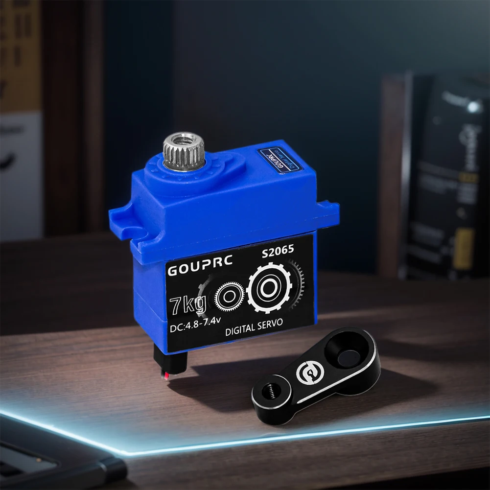 7KG Waterproof RC Digital Micro Servo with Servo Horn Metal Gear Servo Digital Servo for TRX4 TRX6 SCX10 III 1/10 RC Car