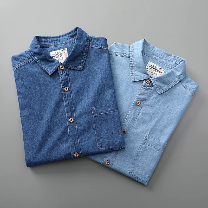 Fashion Suepr Large Men Short Sleeved Summer Oversized Loose Casual Denim Shirts Plus Size XL2XL3XL4XL5XL6XL7XL8XL denim shirt